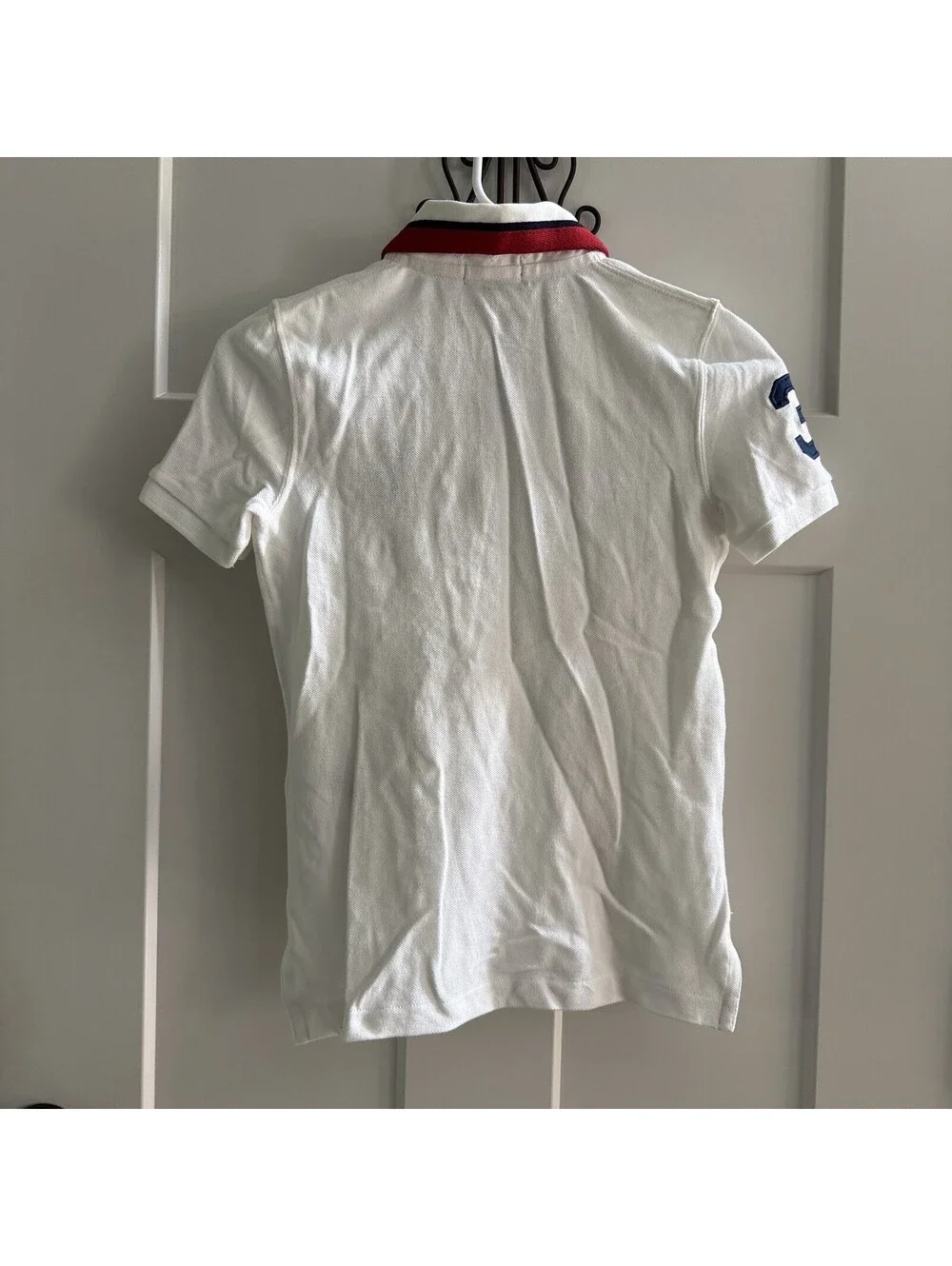NWT Polo Ralph Lauren USA Big Pony Polo Shirt Youth Size 7 Unisex White